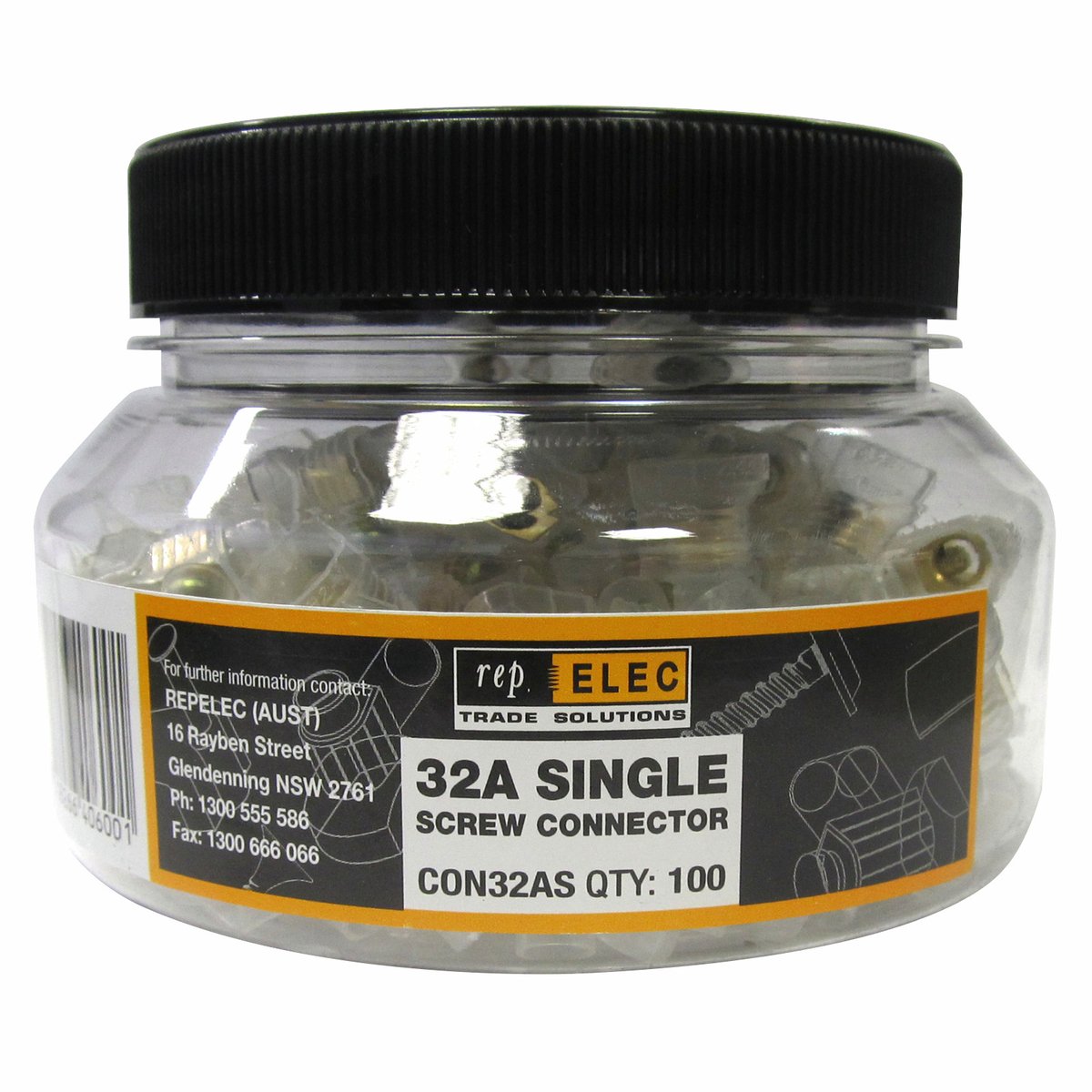 Repelec 32A Single Screw Connectors 100 Pack - Clear Plastic - Easy Use