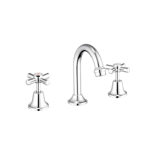 Mondella Chrome Centro Basin Set - 1.8kg - 115mm x 150mm x 205mm - Lead-Free Brass - Auzzistore