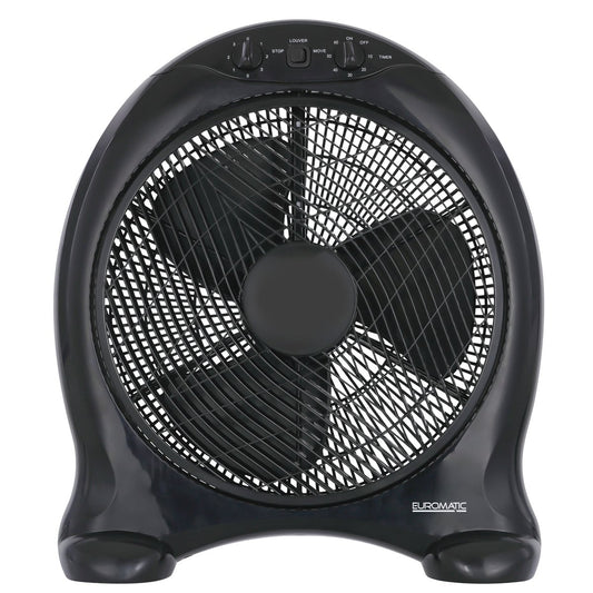 Euromatic Box Fan - 40cm - Black - 3 Speed Settings – view 2 - Auzzistore