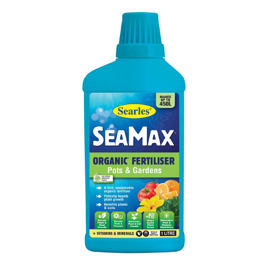 Searles SeaMax Liquid Organic Fertiliser 1L - 100% Organic - Blue - Enhances Growth - Auzzistore