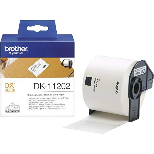 BROTHER DK11202 White Shipping/Name Badge Label 62mm X 100mm, 300 labels per roll