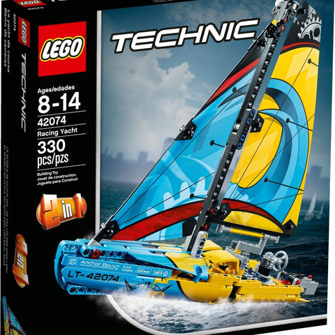 LEGO 42074 Racing Yacht & Catamaran 2-in-1 Sailboat Building Kit - Auzzistore