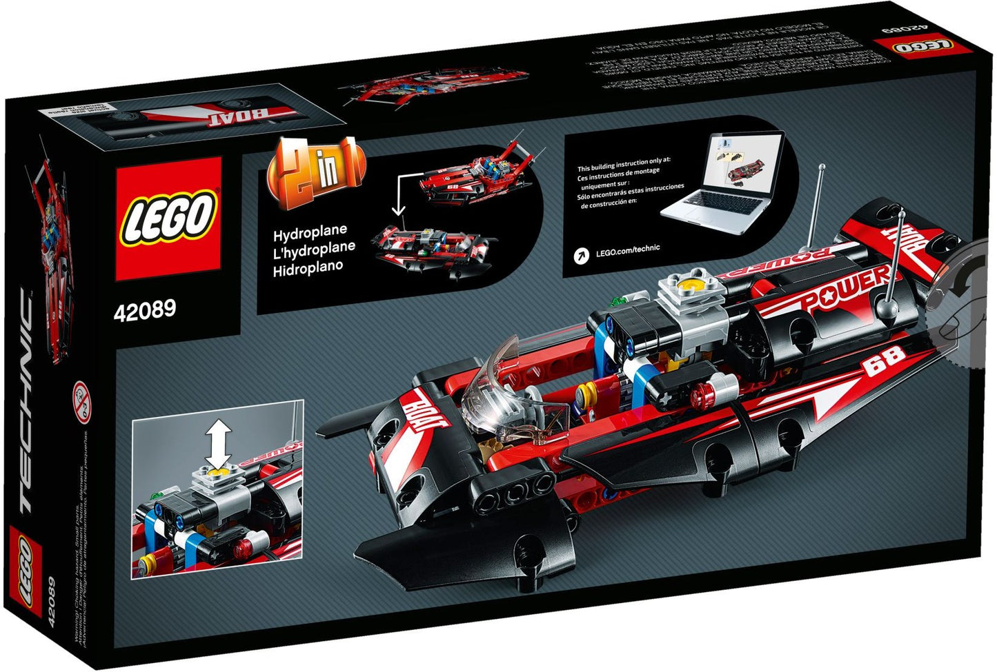 LEGO 42089 Power Boat - Speedboat Racing Toy