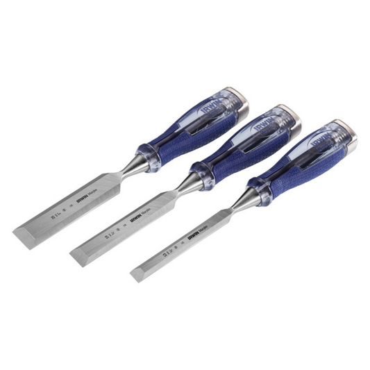 Irwin Marples High Impact Chisel Set 3 Piece - 160mm x 40mm x 340mm - Durable - Auzzistore