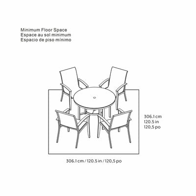 Agio Clearfield 5-Piece Sling Dining Set Black Weather-Resistant Stone Top