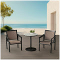 Agio Stinsley Bistro Set 3 Piece Black Aluminium Sintered Stone Durable