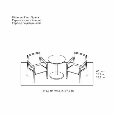 Agio Stinsley Bistro Set 3 Piece Black Aluminium Sintered Stone Durable