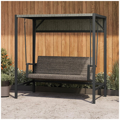 Agio Menlo Outdoor Swing Chair All Weather Wicker Aluminium Frame Canopy
