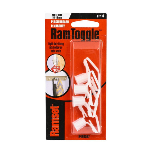 Ramset Nylon Ramtoggle 8 x 16mm 4 Pack - Light Duty - Non-Conductive - Auzzistore