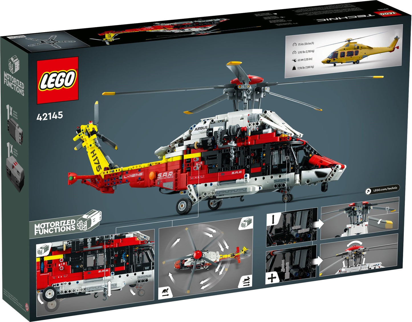 LEGO Technic Series 42145 Airbus H175 Rescue Helicopter- Auzzi Store