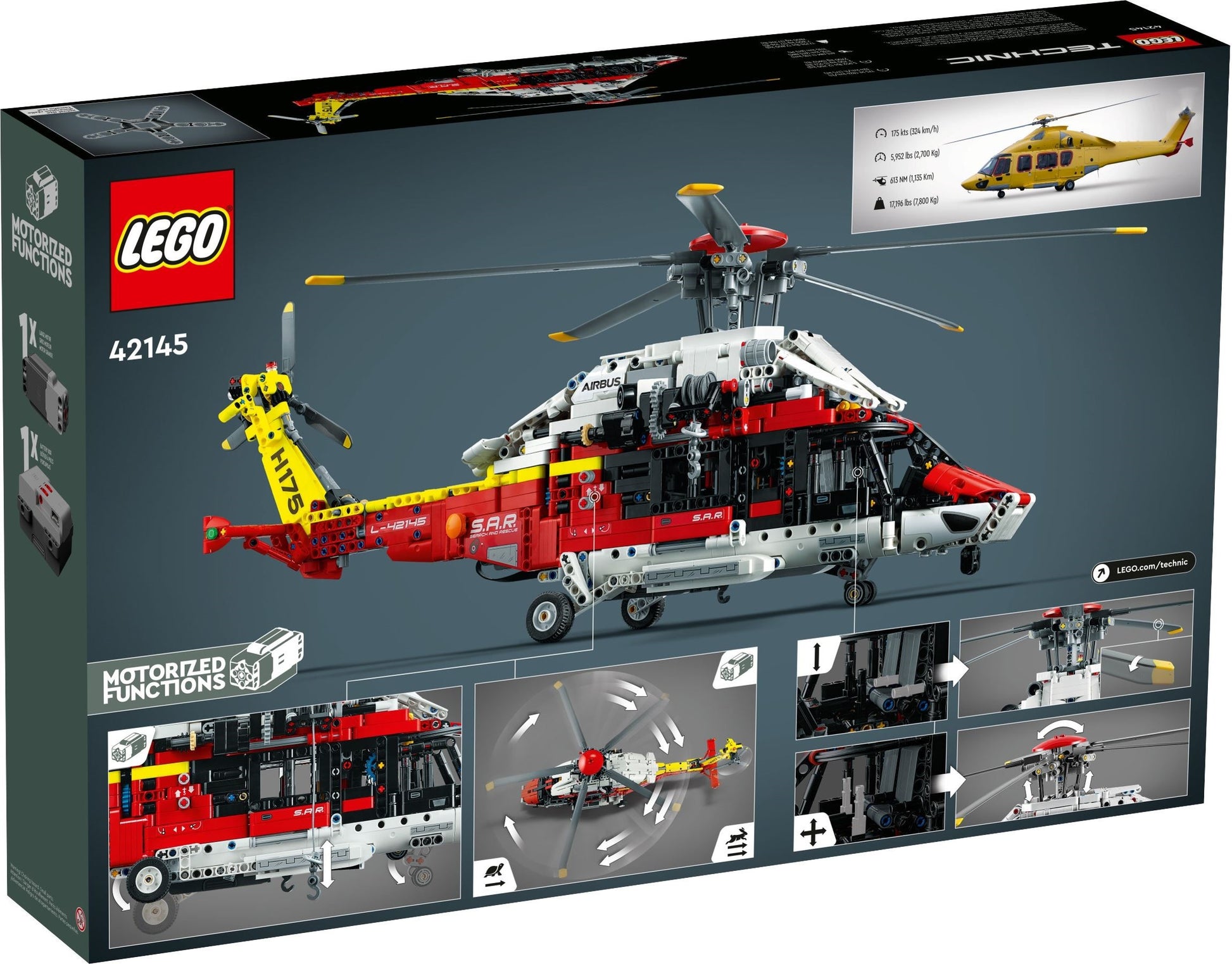 LEGO Technic Series 42145 Airbus H175 Rescue Helicopter- Auzzi Store