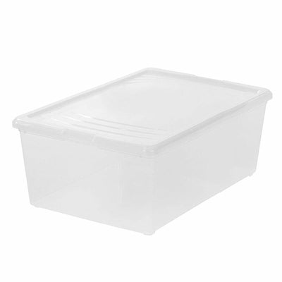 Iris Stackable Storage Box 11 Litre Capacity 8 Pack Clear Plastic