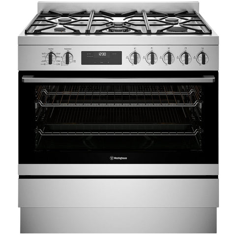 Westinghouse 900mm Freestanding Dual Fuel Cooker Twin Fan Oven WFE9515SD