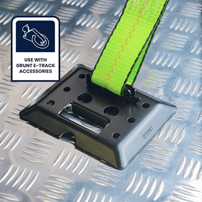 Grunt E Track Versatile Fixing Plate - 130mm x 14mm x 160mm - Black - 550kg Capacity