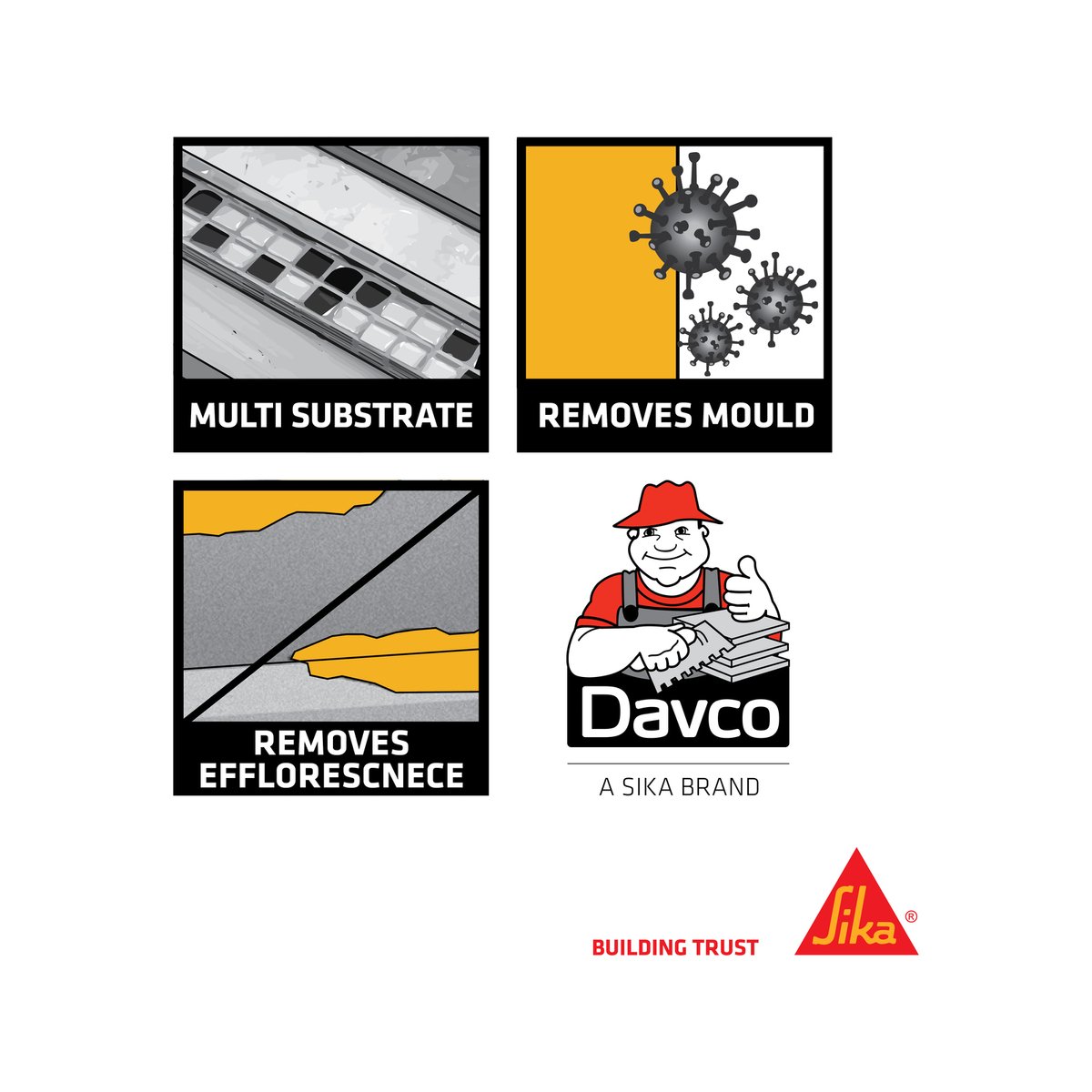 Davco Tile and Grout Cleaner 1L Liquid Cleaner Removes Tough Stains