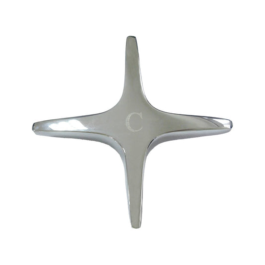 Shaw Mason Chrome Cross Style Star Tap Handle - Pair - 93mm x 203mm - Brass
