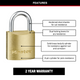 Master Lock 30mm Brass Keyed Padlock 2 Pack - Solid Brass - Cut Resistant