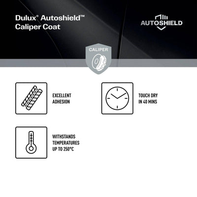 Dulux Autoshield Spray Paint - 340g Red Caliper - 250°C Resistance - 1m² Coverage