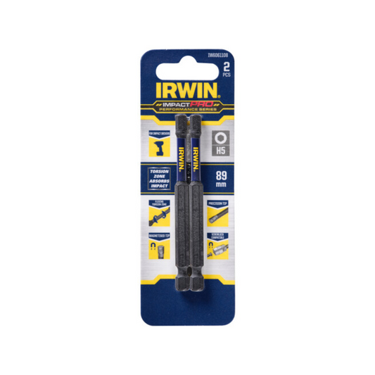 Irwin Impact Bits - 89mm - Magnetised - High Strength - 2 Pack - Auzzistore