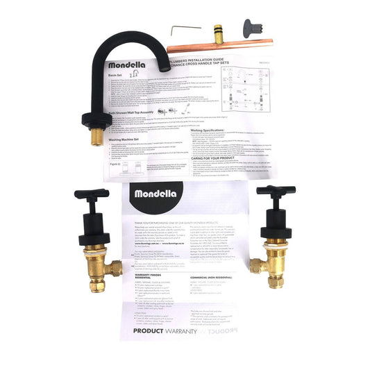 Mondella Black Matte Resonance Basin Set - 1/2 Turn - 245mm x 160mm - Water Efficient – view 2