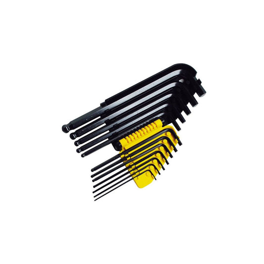 Stanley 12 Piece Imperial Long Ball End Hex Key Set 0 69 257 - Chrome Vanadium Steel - Durable - Corrosion Resistant - 1/16 to 3/8 Inches