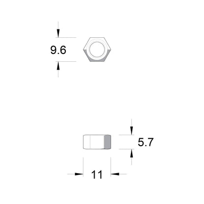 Zenith Hot Dip Galvanised Hex Nuts M6 50 Pack Steel Rust Resistant