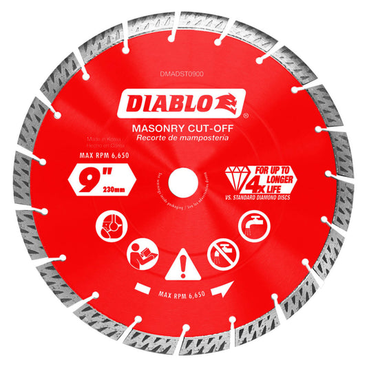 Diablo Diamond Disc 9" Diamond Segmented Turbo Cut Off - 30% Faster Cutting - Durable – view 2 - Auzzistore