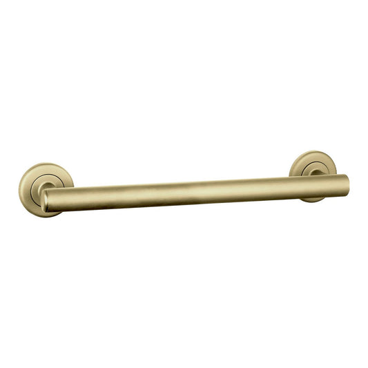 Evekare 450mm Brushed Brass Linear Grab Rail - 250kg Weight Rating - Concealed Flange