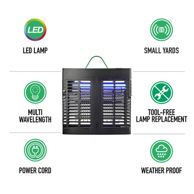 Gecko Small LED Slimline Zapper - 20m Coverage - Weatherproof - Low Maintenance