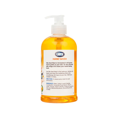 Glitz Antibacterial Hand Wash 500ml PET Bottle Gentle Orange Oil