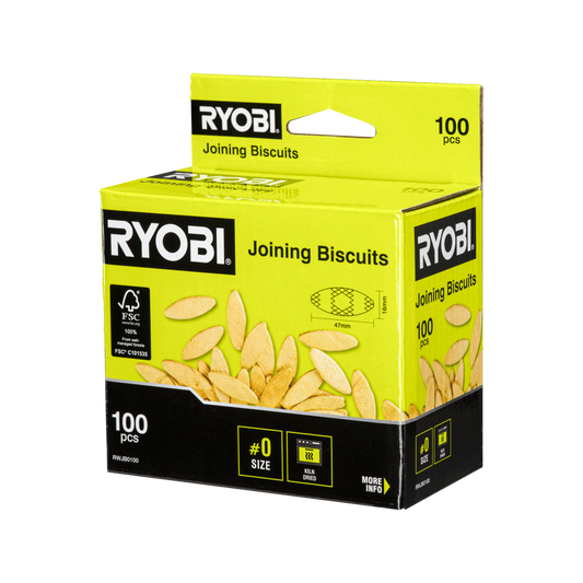 Ryobi Wood Joining Biscuits No 0 - 100 Pack - 47mm x 1mm x 16mm - Durable - Auzzistore