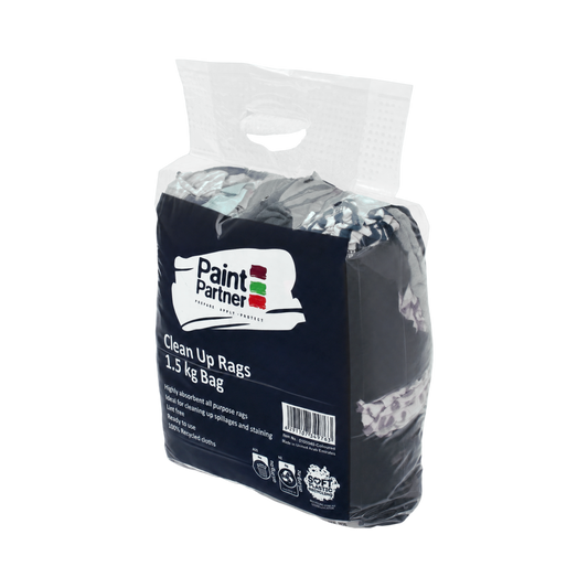 Coloured Rags Paint Partner 1.5kg Cleaning Rags - Lint-Free - 90mm x 250mm - Coloured