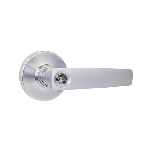 Gainsborough Neue Aurora Entrance Lever Set - Brushed Satin Chrome - 145mm x 67mm - Dual Sprung Latch - Auzzistore