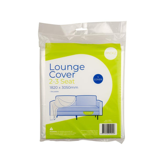 Packz 2 3 Seater Lounge Cover 1820 x 3050mm - Clear - Reusable Protection