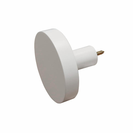 Adoored White Disk Deco Hook - 80mm x 77mm x 80mm - MDF
