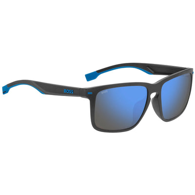 BOSS 1542/F/S 59mm Polarised Sunglasses Matte Grey Black Eco Polyamide