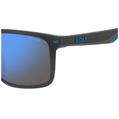 BOSS 1542/F/S 59mm Polarised Sunglasses Matte Grey Black Eco Polyamide