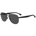 Hugo Boss BOSS 1563/F/SK Men’s Stylish Rectangular Sunglasses Matte Black Grey