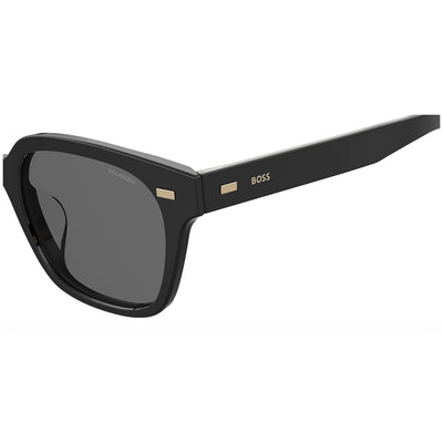 Hugo Boss 1687/F/SK 807 Men's Polarised Sunglasses Black Grey Square Eco Acetate