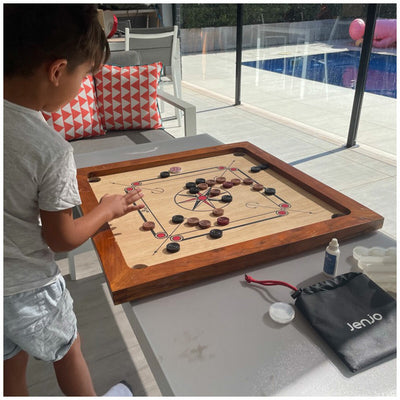 Jenjo Games Carrom Junior Carrom Board 155 Silver Indian Plywood Portable