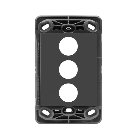 HPM Grey Vivo 3 Gang Grid Wall Switch - 118mm x 85mm - Easy Installation
