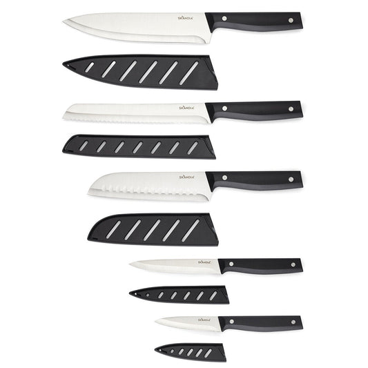 Hampton Forge Jasper 5 Piece Knife Set German Steel With Blade Guards