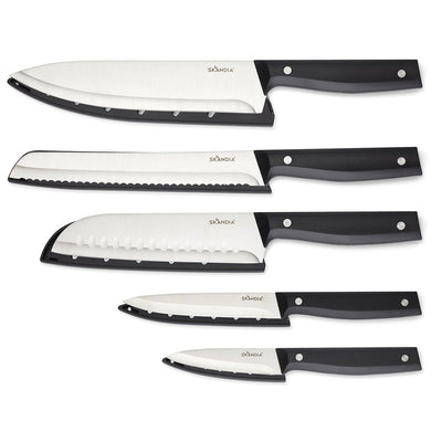 Hampton Forge Jasper 5 Piece Knife Set German Steel With Blade Guards