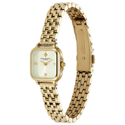 Olivia Burton Grosvenor Mini Quartz Women’s Watch 24000257 Ivory Gold-Plated