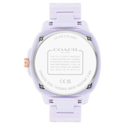 Coach Kitt 38mm Lavender Ceramic Women’s Quartz Watch 14504481 Stylish