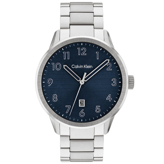 Calvin Klein Minimalistic Pilot Stainless Steel Blue Dial Men's Watch 25200515 - Auzzistore
