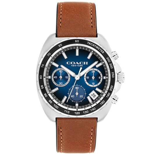 Coach Charter Saddle Leather Strap Blue Dial Men's Watch 14602741