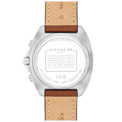 Coach Charter Sporty Men's Watch 14602741 Blue Dial Saddle Leather Quartz