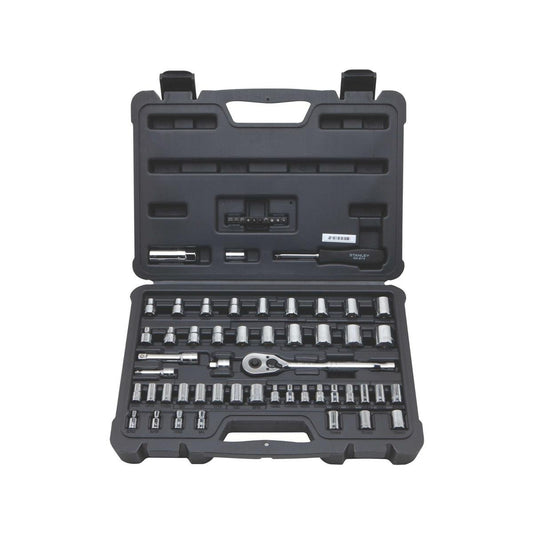 Stanley 60 Piece Socket Set - 1/4" & 3/8" Drive - High-Alloy Steel - Durable Case - Auzzistore