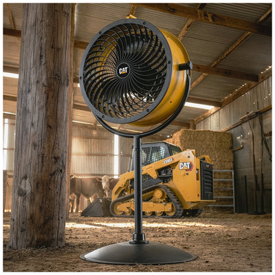 Caterpillar 46cm High Velocity Drum Pedestal Fan HVPD-18AC-OD Yellow